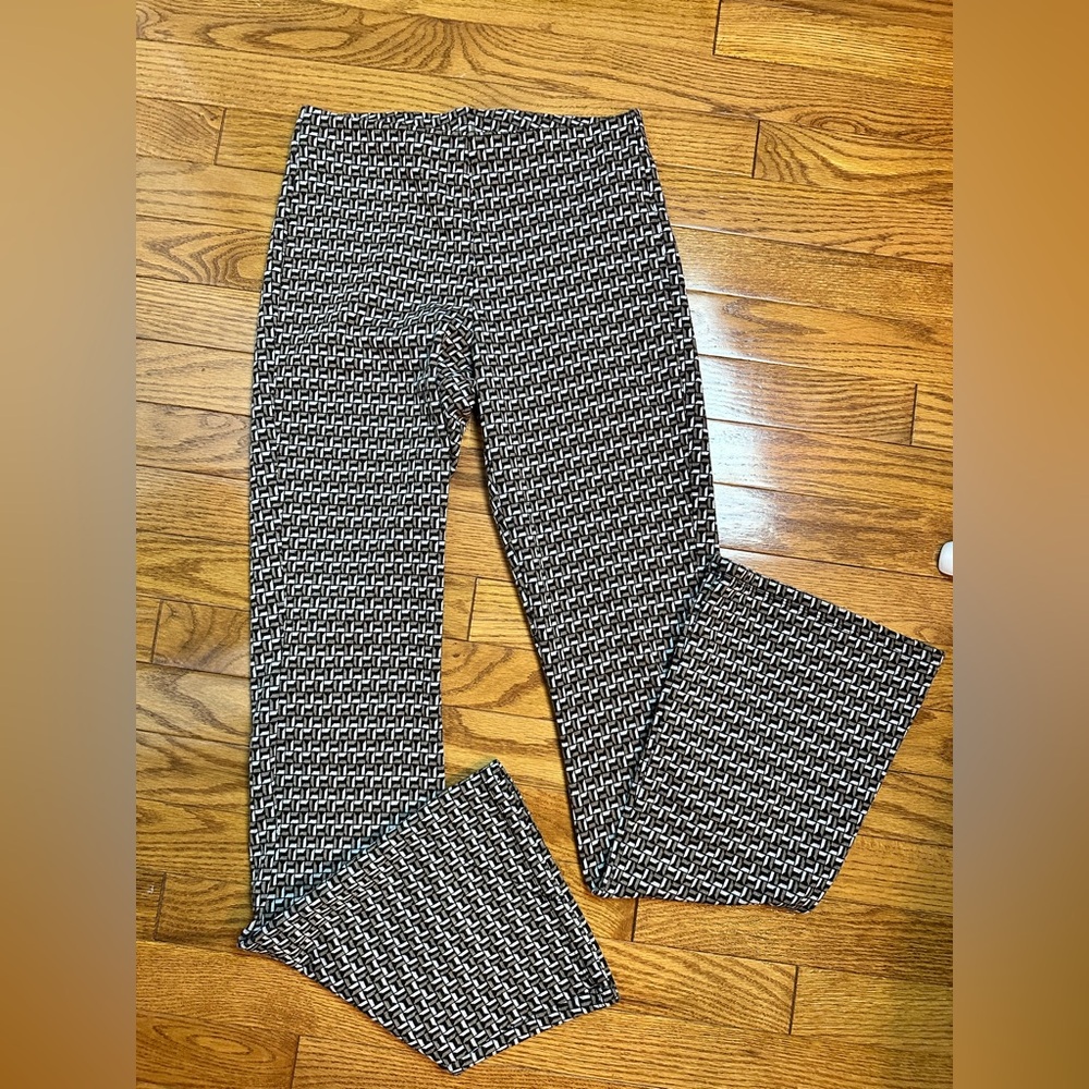 Chic Black, White, Brown Patterned Pull On Pants … - image 6